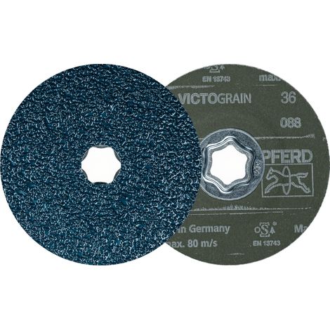 PFERD TOOLS COMBICLICK Fiberscheibe Ø 115 mm VICTOGRAIN 36 Höchstleistung auf Stahl 25 Stk (1/4)