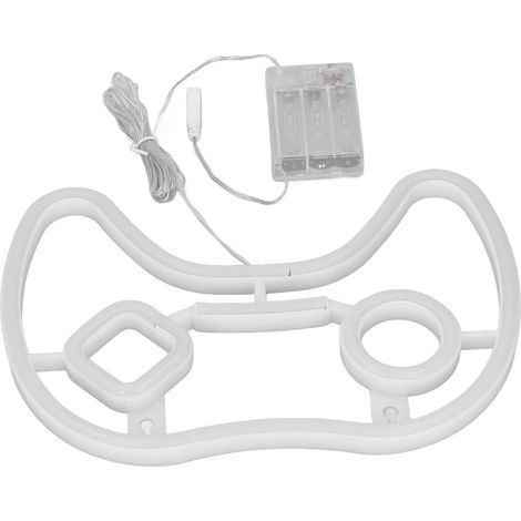 Manette de jeu lumineuse néon, alimentée par piles ou USB, idéale pour salle de jeux, console de jeux, veilleuse LED, décoration intérieure de chambre, club, bar ou soirée. (1/5)