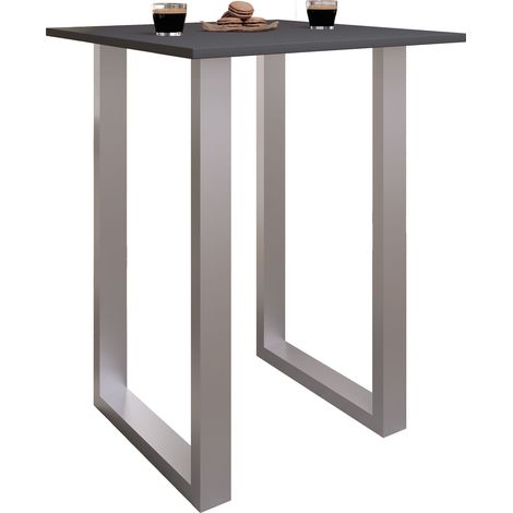 Mesa de barras VCM Tresen Mesa de pie Mesa alta Mesa Bartresen - Xona 80x50 cm (Plata / Antracita)