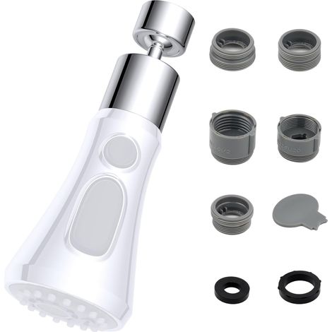 Adaptateur de robinet, FM22-G1/2 Adaptateur de douchette de robinet de cuisine avec 5 adaptateurs en plastique, Adaptateur de robinet européen/UK (1/5)