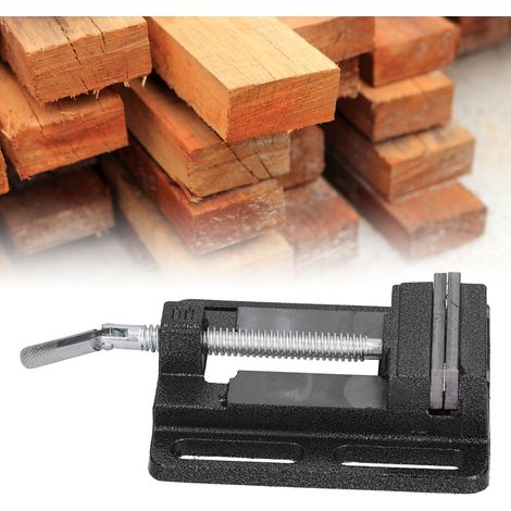 Étau à mâchoires plates de style américain, étau d'établi miniature, étau d'établi fixe, perceuse d'établi, table de serrage pour perceuse de précision, usage domestique et professionnel (1/5)