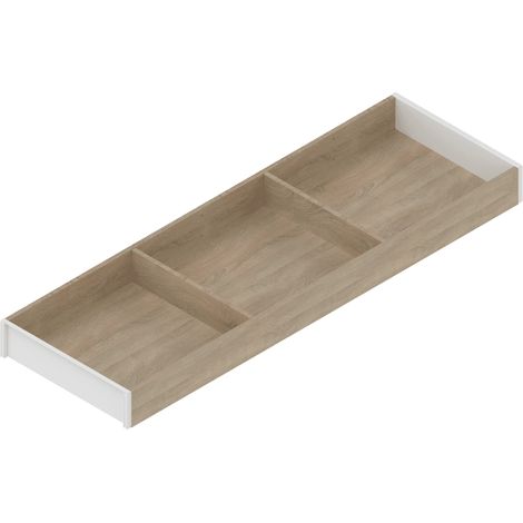 Blum Ambia Line Schubladeneinsatz breit mit 2 Querteiler - Schubkasteneinsatz NL650mm, B200mm, Bardolino Eiche