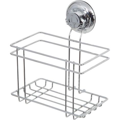 COMPACTOR - Porte flacons à ventouse métal chomé (1/4)