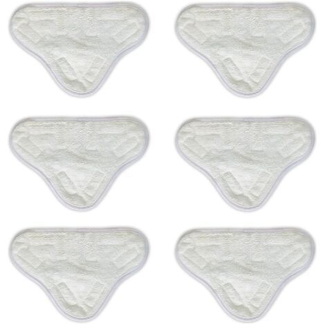 Paquet de 6 tampons de nettoyage pour vadrouille à vapeur en microfibre, vadrouilles à vapeur de remplacement compatibles H2O X5 H20 lavables (1/4)