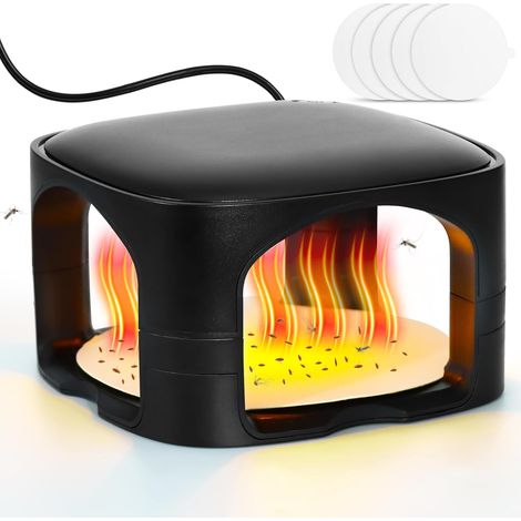 LED Flea Trap for Apartment with 5 Stickers, Flea Trap and Bed Bug Trap, for Apartment, Test Winner, Non-Toxic Lamp, Natural Insect Trap for Living Room, Kitchen (1/5)