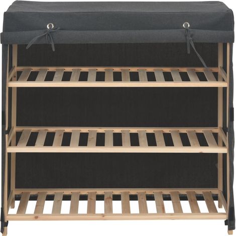 Meuble à chaussures,Armoire à chaussures avec housse Gris 79x40x80 cm Tissu CFW3116721 (1/5)