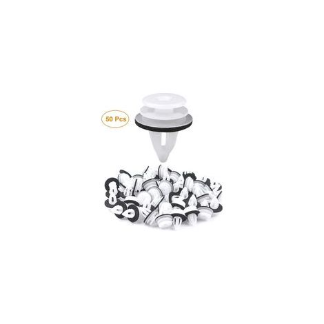 50x Clips Fixation Voiture Universels, Rivets Plastique Retenue Carrosserie Garniture Panneaux Portes Auto (1/4)