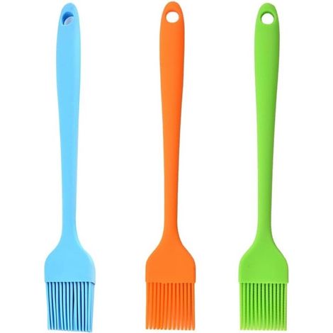 Juego de 3 pinceles de silicona para repostería, ideales para asar a la parrilla, hornear y cocinar. Perfectos para barbacoas y pasteles. (1/5)