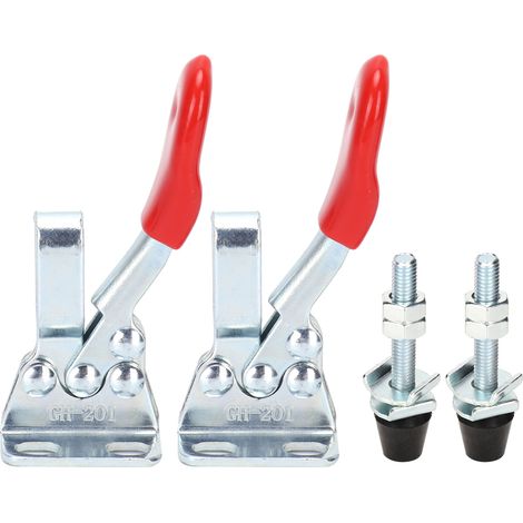 2 Jeux de Serre-joints à Bascule à Libération Rapide, Clamp Horizontal Anti-Dérapant pour Travail du Bois