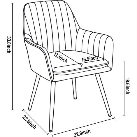 Lot de 2 chaises à manger, en métal et tissu, avec accoudoirs, noir, pour cuisine et salle à manger, salon et salle de réception