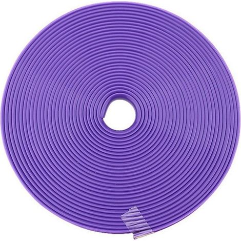 8M Protection de bord de jante de voiture, autocollant de protection de pneu de véhicule, protection universelle pour moyeu de roue de voiture, pour la prévention des rayures (Violet) (1/5)