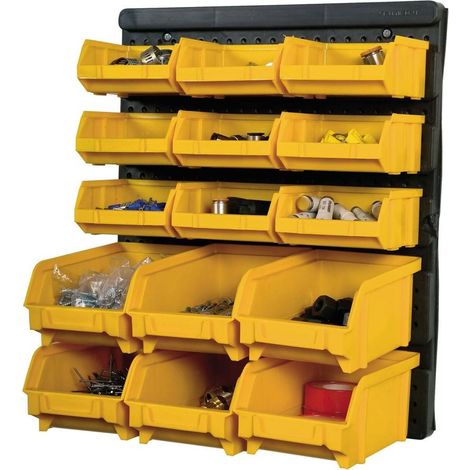 Panneau Porte Outils Mural - 15 Bacs à Becs Amovibles - Rangement et Stockage Outils et Quincaillerie - Art Plast (1/5)