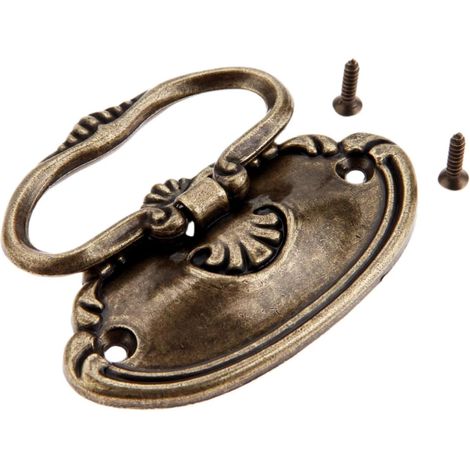 1 jeu de poignées en bronze antique 78 x 43 mm, style vintage (1/5)