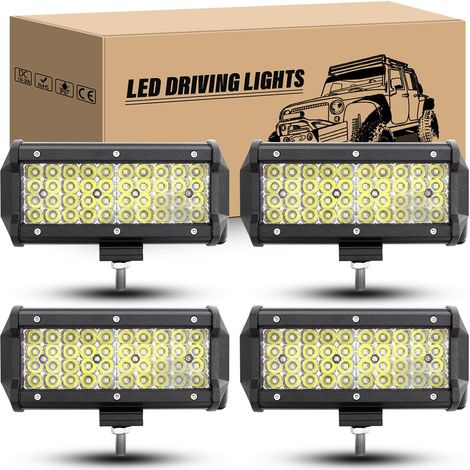 7 pouces 18cm 120W phare de travail led 12V 24V spot projecteur led feux de travail etanche Barre Led pour offroad Voiture camions SUV 4x4 tracteur, 6000K feu antibrouillard (1/5)