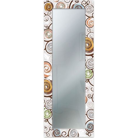 Lupia - Specchio da Parete Lungo MIRROR FANTASY TREE WHITE 52x152 cm Albero della Vita, Design Moderno, Per Soggiorno, Camera da Letto, Ingresso, Cornice Stampata in Legno, Tree White (1/4)