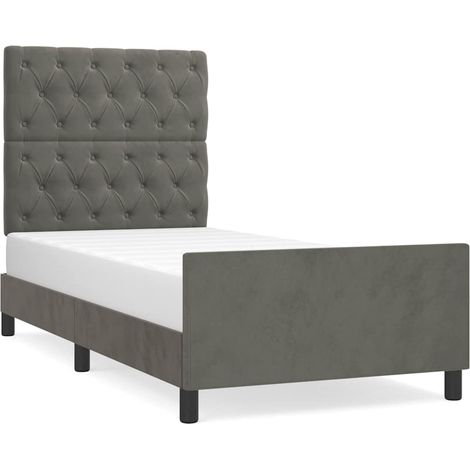 Maison Exclusive - Giroletto senza Materasso Grigio Scuro 80x200 cm Velluto (1/5)