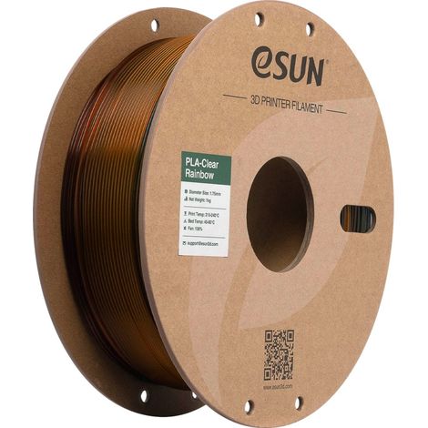 Filamento per stampante 3D esun pla clear rainbow 1 75mm 1kg