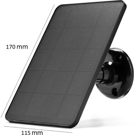 Pannello solare per telecamera di sicurezza, pannello solare USB da 4 W per telecamera da 5 V CC, impermeabile IP65, magnetico (nero) (1/4)