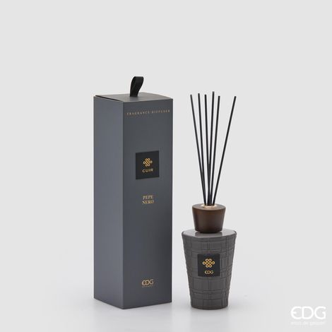 EDG Profumatore Bottiglia Cuir Pepe Nero 300 ml H 17 cm (1/3)