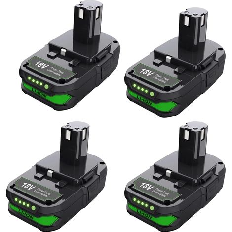 Batería de iones de litio, capacidad de 3000 mAh, voltaje de 18 V, compatible con Ryobi, 4BAT, 18V-d (1/2)