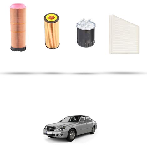 Kit tagliando 4 filtri compatibile con Mercedes Classe E (w211,S211) E200 CDI 90kw dal 2002 al 2006 (1/5)
