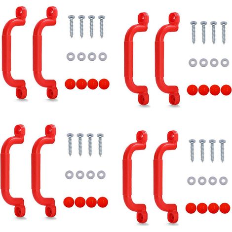 Un ensemble de 4 paires de fixations antidérapantes pour poignées destinées aux aires de jeux pour enfants, compatibles avec les structures d'escalade, les rampes d'escalier, les balançoires et autres (1/5)