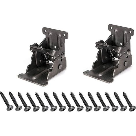 charnières autobloquantes, fixations pour pieds de support pliables, équerre de renfort pour pieds pliables d'établi pliant, avec 20 vis. (1/5)