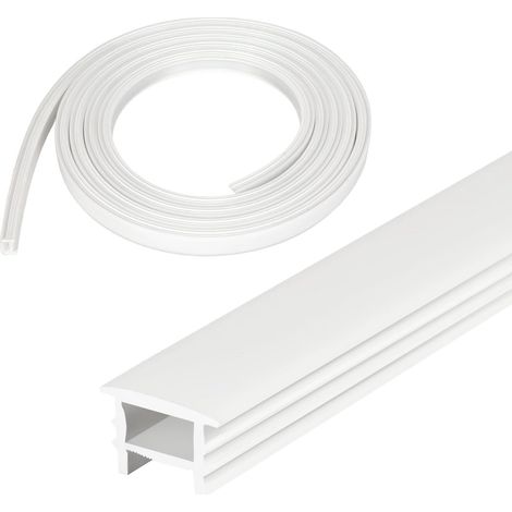 Profilé LED flexible en silicone - 3 m - 12 x 10 mm - Blanc - Pour plafond, mur, armoire, panneau acoustique (1/5)