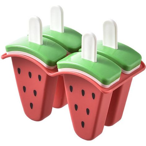 Molde de silicona para paletas heladas (4 piezas) - Máquina reutilizable para hacer paletas con palitos para disfrutar de un verano saludable. (1/5)