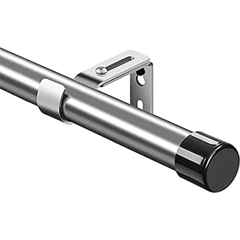 1 - Tringle à Rideaux - Acier Inoxydable - Extensible et Réglable - Pour Salon Chambre Cuisine - Argent - 76x365 cm (1/5)