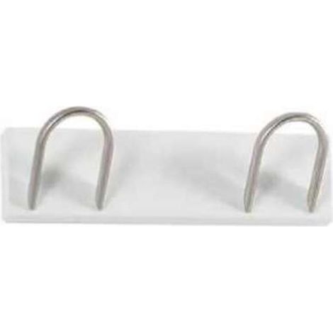 Percha mod. 216 de pared 2 colgadores cromo satinado varios colores para elegir, 9 cm(alto)33 cm(ancho)8 cm(largo) Color Mogano (1/3)