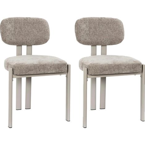 Lot de 2 Chaises Design "Emilia" 80cm Taupe (1/5)