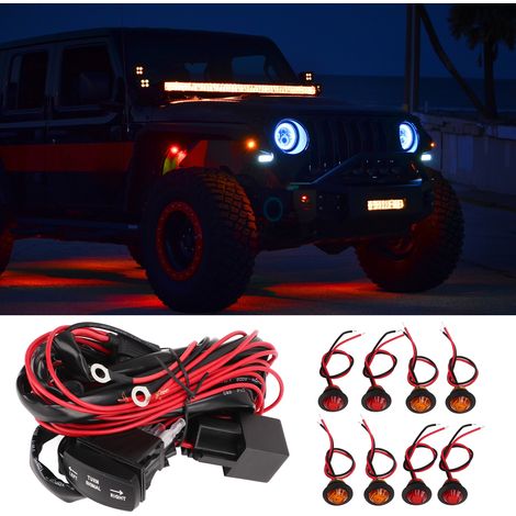 Universelles ATV/UTV-Blinkerset mit Wippschalter, Seitenblinker für Golfwagen, Can-Am, Polaris Ranger, RZR, horizontaler Schalter (1/5)