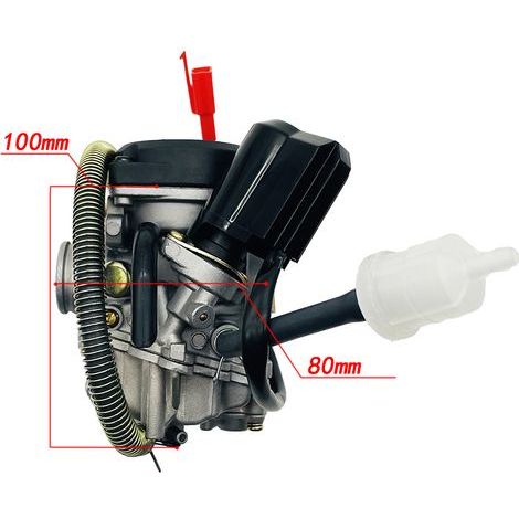 Carburateur avec vidange pour moteur GY6 50‑80cc – Compatible PD19J 48‑60‑80cc – Parfait pour scooters Haojue et Kymco (1/5)