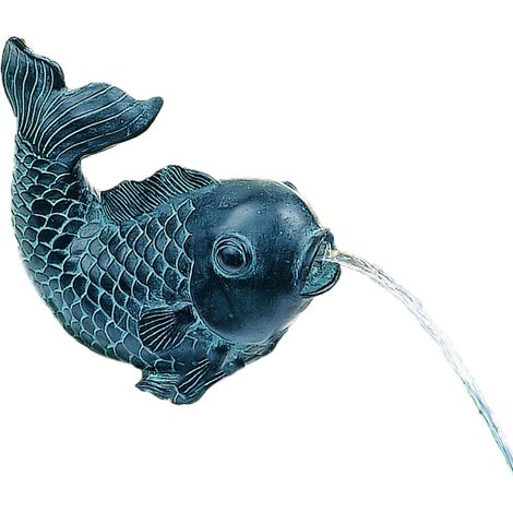 Teichfigur Speier Fisch Dekor Bronze (1/2)