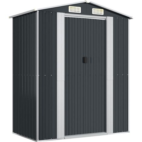 Cobertizo de jardín acero galvanizado antracita 192x108x223 cm vidaXL