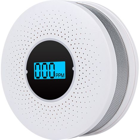 Kombinierter Rauch- und Kohlenmonoxidmelder mit Display, akustischem und optischem Alarm sowie LED-Anzeige. Intelligenter Rauch- und CO-Melder für Zuhause, Unternehmen, Fabriken, Lagerhallen, KTVs und (1/5)