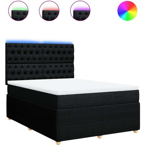 Maison Exclusive - Boxspringbett mit Matratze Schwarz 160x200 cm