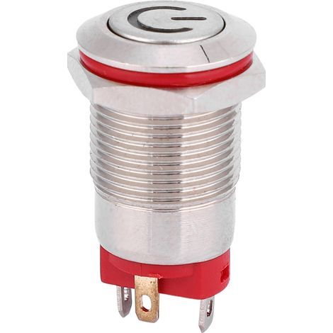 4 Pin Water proof 12mm Metal Button Switch Power Shaped LED Self Lock Switch(White 39V) (1/5)