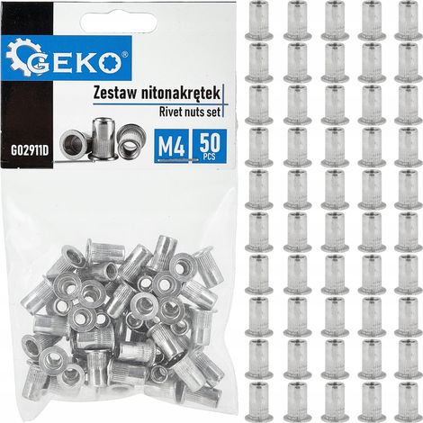 Set di dadi a rivetto in alluminio M4 0.5-2.0 50 pezzi (200) (1/4)