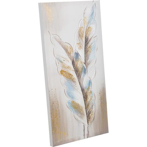 Cuadro pintado a mano con relieve gris 30x60x2.5 (1/5)
