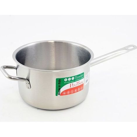 PINTINOX PNT670024 Tender Casseruola Fonda in Acciaio Inox 24 cm con Manico e Maniglia Adatta a Tutti i Piani di Cottura incluso Induzione Termo Diffusore 4 mm colore Acciaio