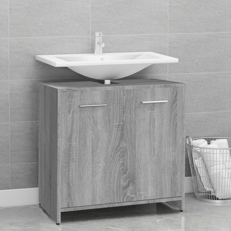 Armoire de bain Armoire de rangement Placard de Rangement Toilettes Sonoma gris 60x33x60 cm Bois d'ingénierie RTJEX778396 MaisonChic (1/5)
