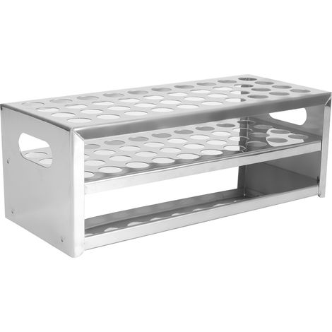 Support à tubes en acier inoxydable 304 perforé, 40 emplacements haute capacité (15,5mm x 40) (1/4)