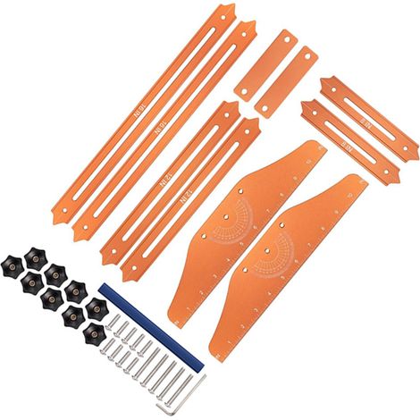 Gabarit de marche d'escalier en alliage d'aluminium règle de mesure réglable coulissante avec coffret pour pose (1/5)