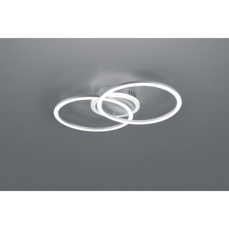 Plafón Led Aluminio Doble Circulo Venida 25w Regulable L50 cm Trio Lighting (1/2)