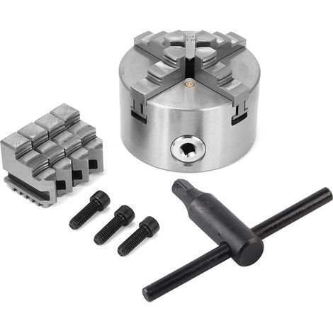 Mandrin de tour K12-100 à 4 mors auto-centrants, 100mm/4 pouces, avec mors supplémentaires, accessoire pour machine à tourner (1/5)