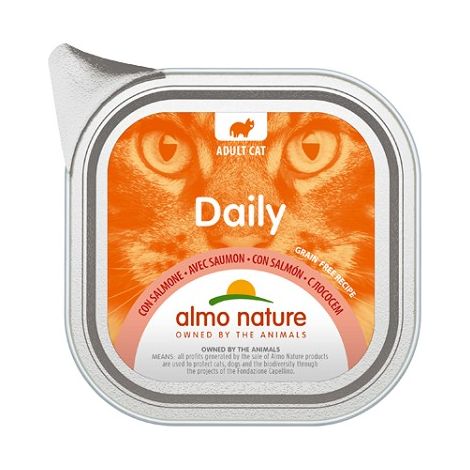 Almo Daily Menu Senza Glutine Gatto, in Vaschetta 100gr - Salmone