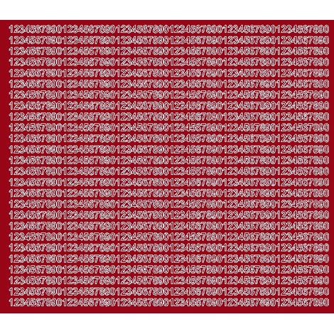 Números adhesivos autoadhesivos de 5 mm, color rojo oscuro brillante. (1/2)