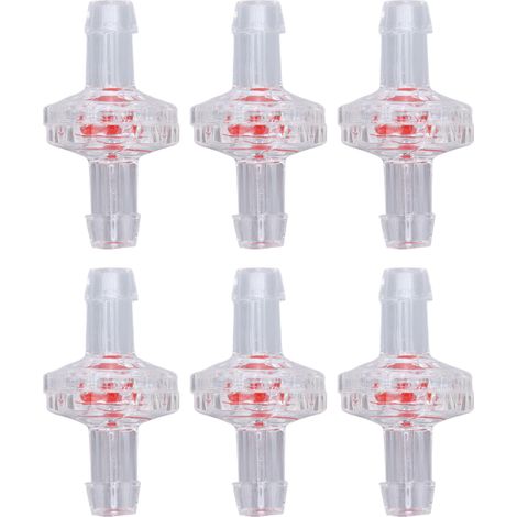 Lot de 10 clapets anti-retour unidirectionnels en plastique PP, à membrane et embout cannelé, pour tuyau d'admission d'air, 5 mm, transparents.